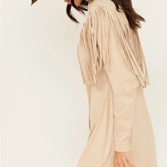 Idyllwind Women's Jonquil Faux Suede Fringe  Shirt Dress Western Cowgirl Tan XS - Picture 7 of 15